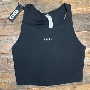 LSKD Women's Black Crop Tank Top